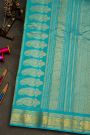Gadwal Silk Green Saree With Florals In Zari Checks Body