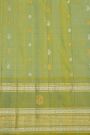 Gadwal Silk Sea Green Saree With Florals And Paisleys In Zari Checks Body