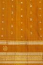 Gadwal Silk Red Saree With Gold And Silver Buttas Rich Mustard Gold Zari Border With Paisley Motifs