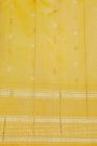 Gadwal Silk Light Green Saree With Gold Buttas And Mustard Gold Zari Border
