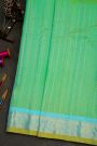 Gadwal Silk Sea Green Saree With Florals And Diamonds In Zari Checks Body