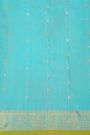 Gadwal Silk Sea Green Saree With Florals And Diamonds In Zari Checks Body