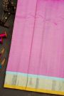 Gadwal Silk Pink Saree With Florals And Diamonds In Zari Checks Body