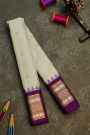 Gadwal Silk Off White Saree With Floral Buttis In Zari Body
