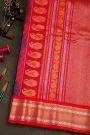 Gadwal Silk Navy Blue Saree With Floral Buttis In Zari Body