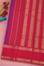 Kancheepuram Silk Purple Saree With Zari Check And Gap Border