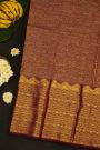 Kancheepuram Silk Dark Maroon Saree With Florals And Birds In Buttis Body
