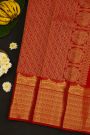 Kancheepuram Silk Red Saree With Dancing Dolls Weaving Body Self Turning Border