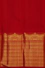 Kancheepuram Silk Red Saree With Dancing Dolls Weaving Body Self Turning Border