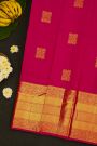 Kancheepuram Silk Pink Saree With Chowka Motif Body