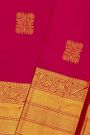 Kancheepuram Silk Pink Saree With Chowka Motif Body