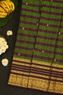Vintage Kancheepuram Silk Green Saree WIth Multi Coloured Body