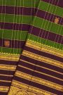 Vintage Kancheepuram Silk Green Saree WIth Multi Coloured Body