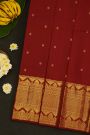 Kancheepuram Silk Maroon Saree With Self Border