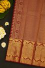 Kancheepuram Silk Maroon Saree With Self Border