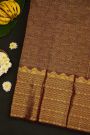 Kancheepuram Silk Dark Wine Colour Saree With Gandaberunda Buttis Body