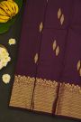 Kancheepuram Silk Dark Wine Saree WIth Sun Flower Weave Border