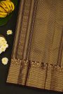 Kancheepuram Silk Dark Wine Saree WIth Sun Flower Weave Border