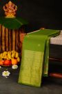 Kancheepuram Silk Parrot Green Saree With Peacock Buttis Body