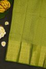 Kancheepuram Silk Parrot Green Saree With Peacock Buttis Body