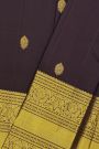 Kancheepuram Silk Black Saree With Floral Buttis Body