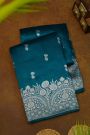 Fancy Matka Silk Teal Blue Saree