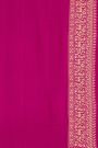 Banarasi Kaddi Georgette Pink Saree With Florals And Leaves Jaal