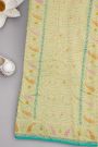 Banarasi Kaddi Georgette Sea Green Saree Florals And Paisleys Border