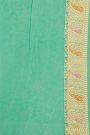 Banarasi Kaddi Georgette Sea Green Saree Florals And Paisleys Border
