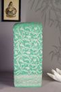 Banarasi Georgette Mint Green Saree With Florals And Leaves Jaal Body