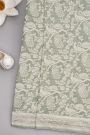 Banarasi Georgette Light Green Saree WIth Florals And Leaves Border