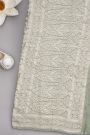 Banarasi Georgette Light Green Saree WIth Florals And Leaves Border