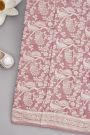 Banarasi Georgette Rose Pink Saree With Florals And Pecocks Body