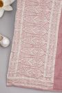 Banarasi Georgette Rose Pink Saree With Florals And Pecocks Body