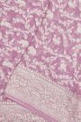 Banarasi Kaddi Georgette Lavender Saree With Birds And Animals Body