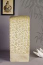 Banarasi Kaddi Georgette Light Yellow Saree With Florals And Leaves Jaal Body