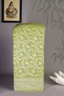 Banarasi Kaddi Georgette Lime Green Saree With With Animals And Birds Border