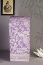 Banarasi Georgette Lilac Saree With Florals And Leaves Border
