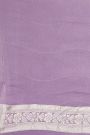 Banarasi Georgette Lilac Saree With Florals And Leaves Border