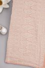 Banarasi Kaddi Georgette Peach Saree WIth Florals And Leaves Border