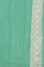 Banarasi Kaddi Georgette Sea Green Saree With Florals And Leaves Jaal Border