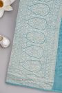 Banarasi Kaddi Georgette Sky Blue Saree With Animals And Birds Body