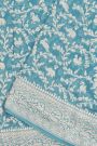 Banarasi Kaddi Georgette Sky Blue Saree With Animals And Birds Body