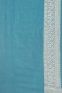 Banarasi Kaddi Georgette Sky Blue Saree With Animals And Birds Body