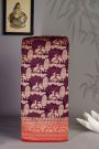 Banarasi Georgette Dark Wine Colour Saree With Contrast Red Border