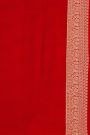 Banarasi Georgette Dark Wine Colour Saree With Contrast Red Border