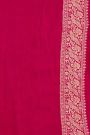 Banarasi Kaddi Georgette Royal Blue Saree With Florals And Peacocks Border