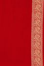 Banarasi Kaddi Georgette Violet Saree With Contrast Red Border