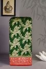 Banarasi Kaddi Georgette Bottle Green Saree With Jaal With Birds Border