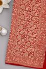 Banarasi Kaddi Georgette Bottle Green Saree With Jaal With Birds Border